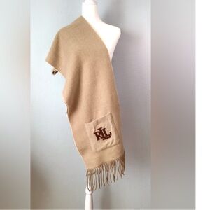 LAUREN RALPH LAUREN Bold Logo Pocket Scarf with Fringe